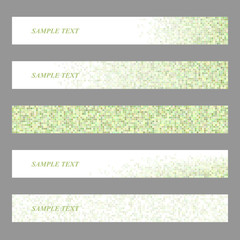 Poster - Colored mosaic web banner design set