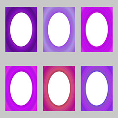 Poster - Purple abstract digital art brochure frame set