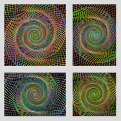 Poster - Fractal spiral page background design set