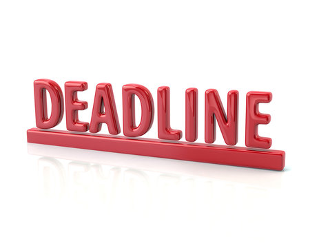 Red deadline icon 3d rendering