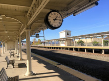 Train Station Platform In Lancaster, Pennsylvania, USA, In Daytime