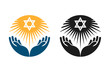 Judaism vector logo. Star of David or Religion icon