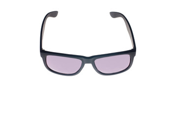 sunglasses with purple glass on a white background