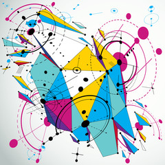 Poster - Technical abstraction created with Bauhaus style elements and lo