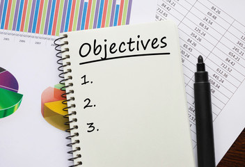 Poster - notebook with toolls and notes about objectives