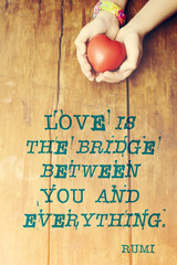 Sticker - love is bridge quote