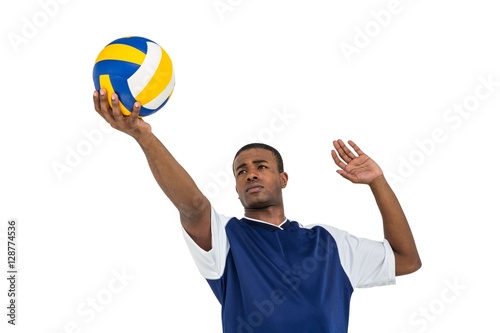 Plakat Sportowiec gra w siatkówkę