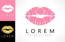 Lips Logo. Female Lips Print.