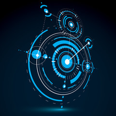 Poster - Technical plan, blue abstract engineering draft for use in graph