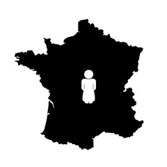 Sticker - Femme dans une carte de France