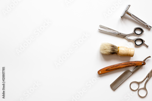 Fotografie, Obraz Instruments male hairdresser barbershop top view