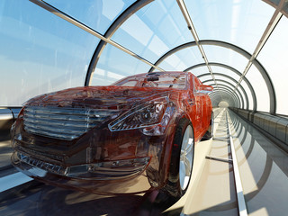 Wall Mural - Transparent model cars.