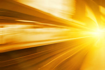 Wall Mural - acceleration super fast speed motion of train station for backgr