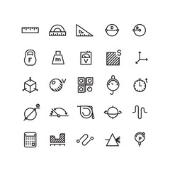 Poster - measure, precision measurement vector thin line icons