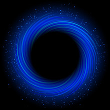 Abstract Blue Swirl Round With Black Hole Vector Illustration