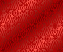 Christmas Abstract Seamless Pattern With Fir-tree And Star. Red Pattern On The Wrapping Paper.