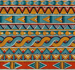 Wall Mural - ethnic seamless pattern. hand drawn abstract geometric background.