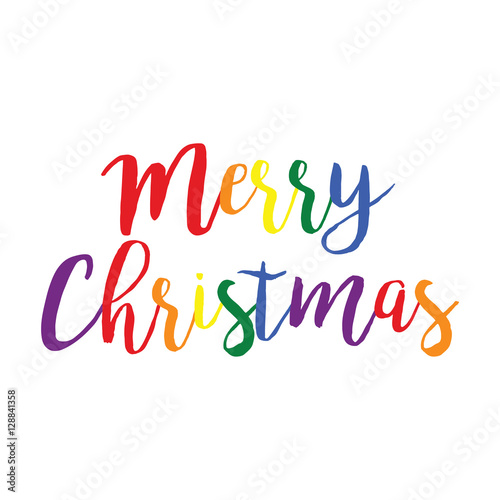 Download Merry Christmas Rainbow Vector Text. Calligraphic ...