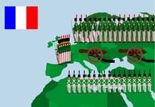 Troops Of Napoleon On European Map, Historic Vector Illustration.