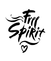 Wall Mural - Free spirit vector lettering illustration. Hand drawn phrase. Handwritten modern brush calligraphy for you design
