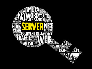 Aufkleber - Server Key word cloud, business concept