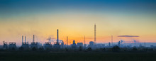 Industrial Landscape At Sunset