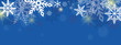snowflake banner on blue background 