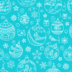 Poster - Christmas decorations seamless pattern. Merry Christmas and Happ