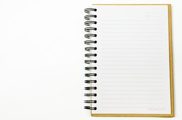 Notebook on white background.Note, memo and reminders to work and more time for planning.
