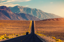 Asphalt Road In The Death Valley National Park, USA