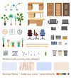© generationclash - Set of business elements and furniture to create your own office interior scene.