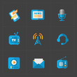© marnikus - Modern colorful flat social icons set on Dark Background