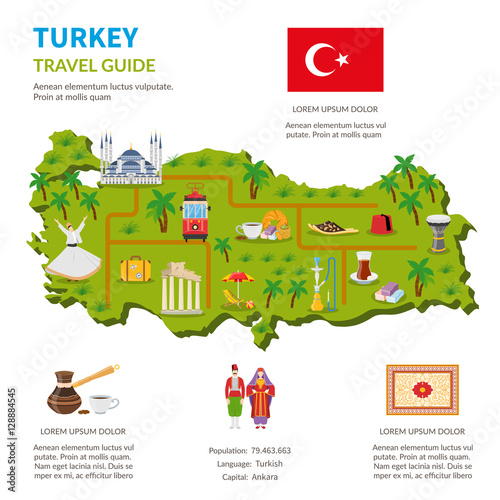 Fotografia Turkey Infographics Travel Guide Page