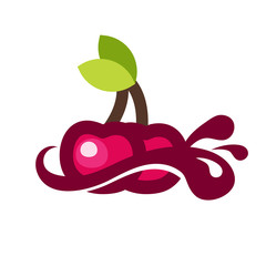 Wall Mural - Cherry Splash Logo icon