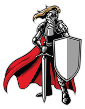 Standing Knight Mascot