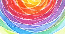 Abstract Rainbow Acrylic And Watercolor Circle Painted Backgroun
