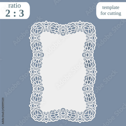 Download Greeting card with openwork border, rectangular paper ...