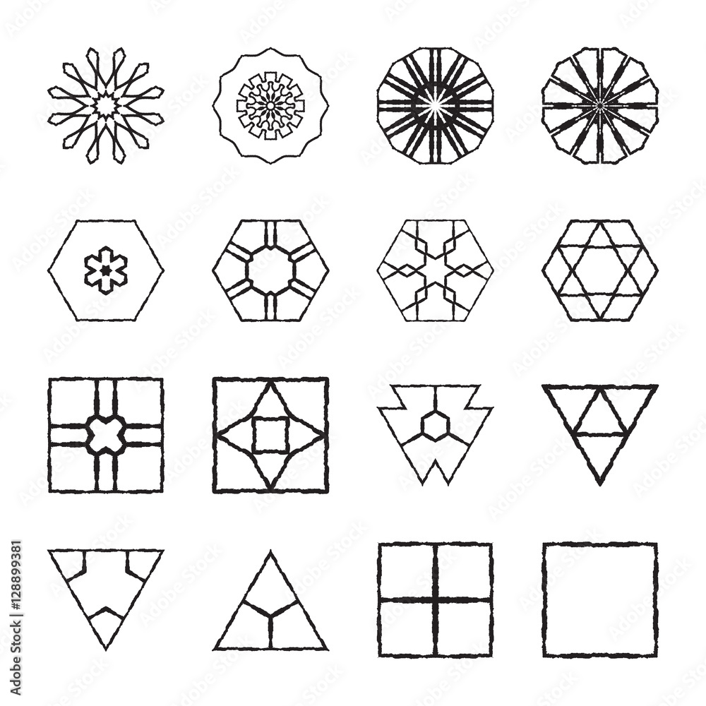 Vector logo design templates and patterns. Abstract icons in grunge ...