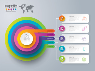Aufkleber - Infographic design vector and business icons.