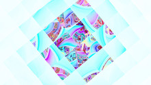 Pixel Field Of Squares. 3D Surreal Illustration. Sacred Geometry. Mysterious Psychedelic Relaxation Pattern. Fractal Abstract Texture. Digital Artwork Graphic Astrology Magic