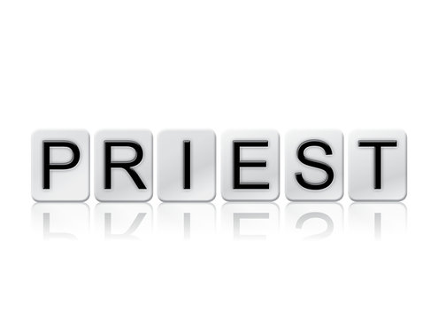 Priest Isolated Tiled Letters Concept and Theme