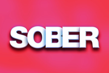 Wall Mural - Sober Concept Colorful Word Art