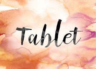 Poster - Tablet Colorful Watercolor and Ink Word Art