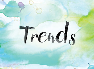 Poster - Trends Colorful Watercolor and Ink Word Art