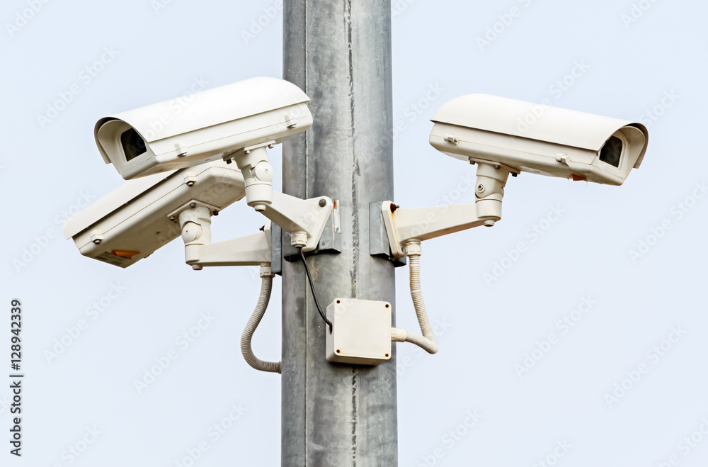 Security Cameras on White Background, CCTV Camera