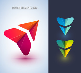 Abstract arrow icon design. Can be used as logo, corporate identity style, pointer, application icon.