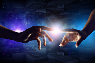 Wall Mural - concept of creation and interaction
