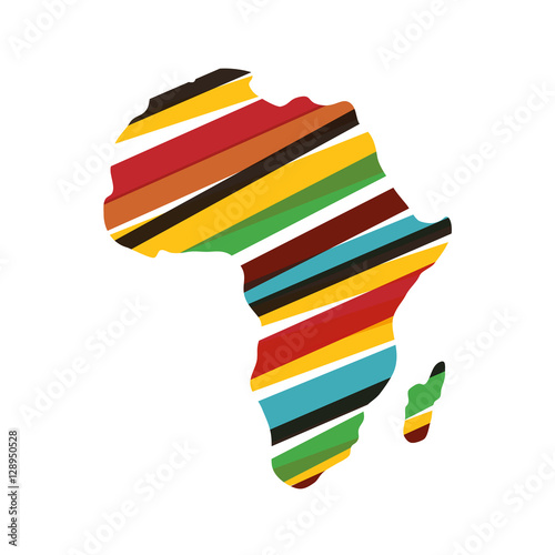 Fotomural Africa map silhouette icon vector illustration graphic design