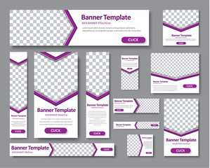 Poster - Templates web banners in standard sizes with space for photo