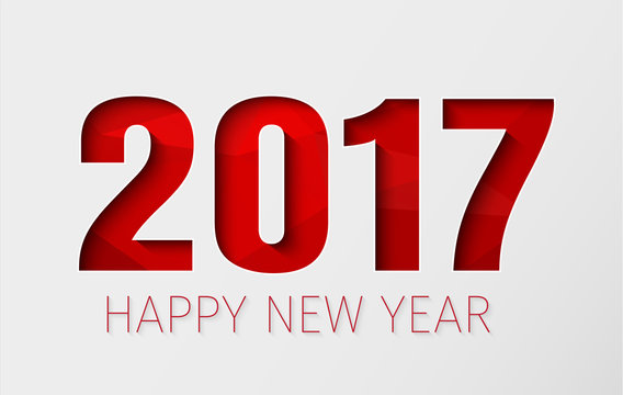 Template white background Happy New Year 2017